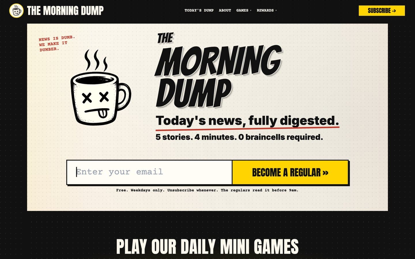 The Morning Dump homepage