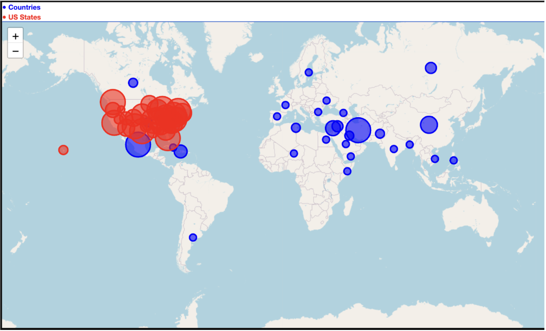 FBI Most Wanted Geographic Distribution