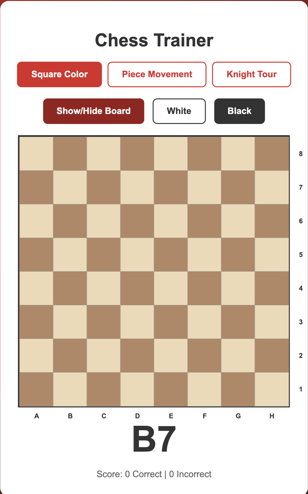 Chess Trainer Application